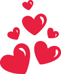 Shiny Hearts Icon. Romantic Vector art Element.