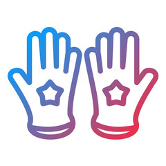 Winter Gloves Line Icon Style