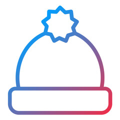 Winter Hat Line Icon Style