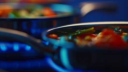 Modern blue technology interface with futuristic design and digital display