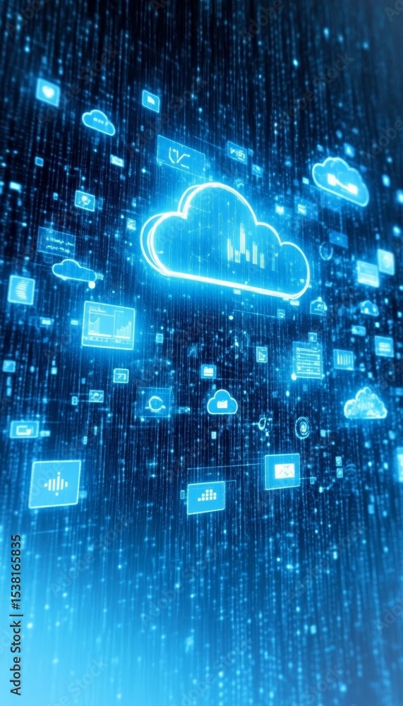 Poster abstract digital innovation in telecommunications with cloud platforms and advanced network tech