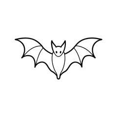 Fototapeta premium bat with outstretched wings line art
