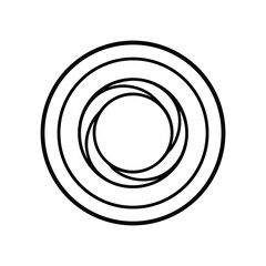 ring formed with spiral patterns line art