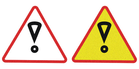 Warning Signs Exclamation Mark in a Triangle and warning triangle sign