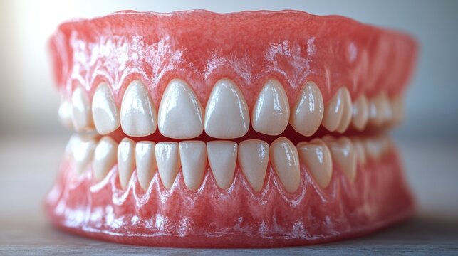 Artificial Dentures with Upper and Lower Teeth