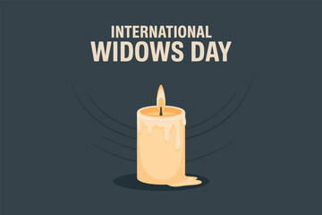 International Widows Day Candle Memorial Vector Illustration