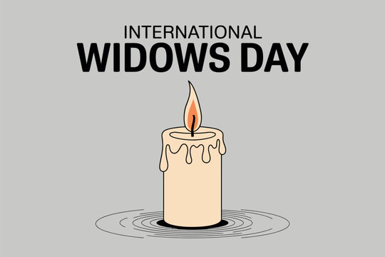 International Widows Day Candle Memorial Vector Illustration