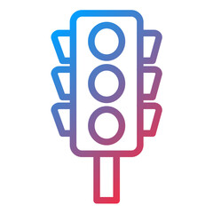 Traffic Lights Line Icon Style