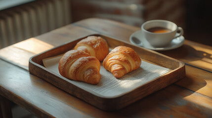 Golden Croissants & Coffee A Real Aesthetic Wallpaper Background