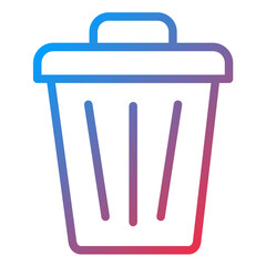 Trash Can Line Icon Style