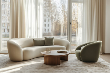 A modern and minimalist living room