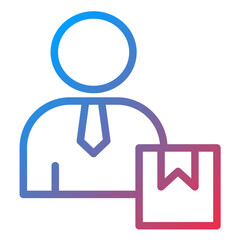 Delivery Man Line Icon Style