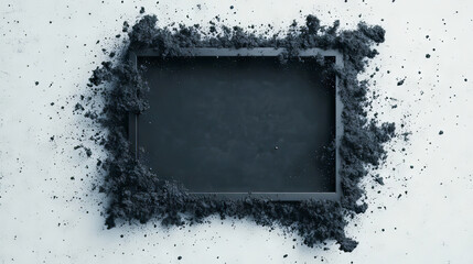 the image displays a rectangular object made of a dark material, centered on a l