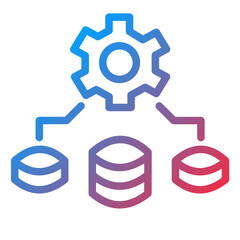 Data Management Line Icon Style