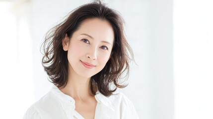清潔感のあるミドル女性のナチュラルポートレート