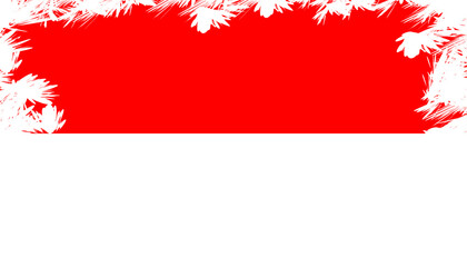 Indonesia Flag with Brush Edge and Grunge Border