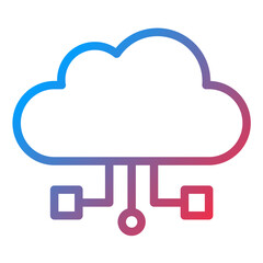 Cloud computing Line Icon Style