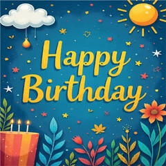 Fototapeta premium celebration, drawing, anniversary, card, decorative, decoration, vector, design, celebrate, party, event, illustration, element, text, happy, greeting, lettering, birthday, surprise, fun, festive, 