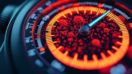 the image shows a close up of a gauge, resembling something one might find in an