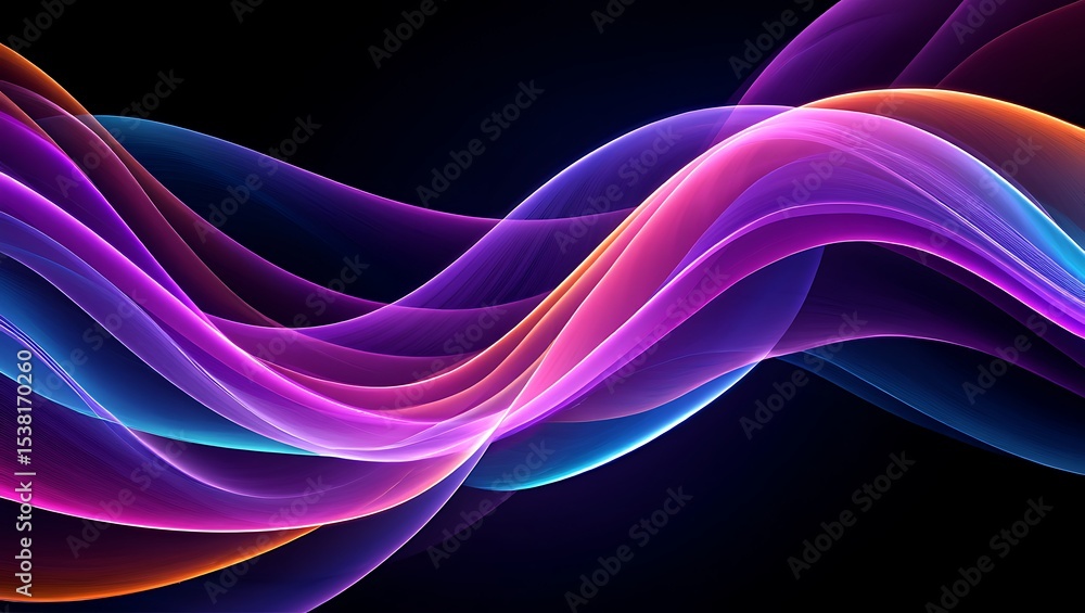 Poster colorful abstract wave background design with smooth gradient shapes