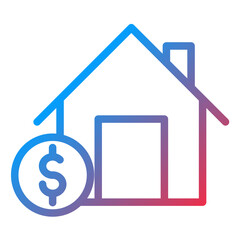 Mortgage Loan Line Icon Style