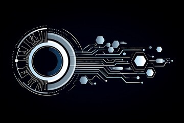 Obraz premium Technology of Futuristic Circuits and Cyber Information Engineering Design