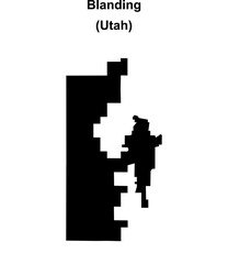 Blanding (Utah) blank outline map