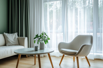 A modern and minimalist living room