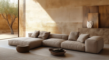A modern and minimalist living room