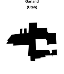 Obraz premium Garland (Utah) blank outline map
