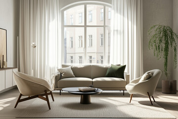 A modern and minimalist living room
