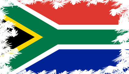 South Africa flag icon with splash grunge effect