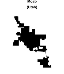 Moab (Utah) blank outline map