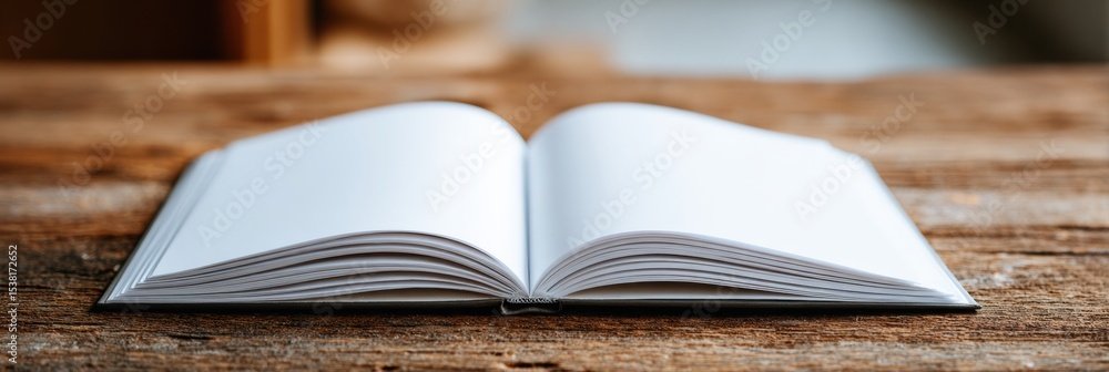 Aufkleber stylized gratitude journal open on a wooden table bathed in soft light, inviting reflection and mind
