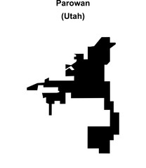 Fototapeta premium Parowan (Utah) blank outline map