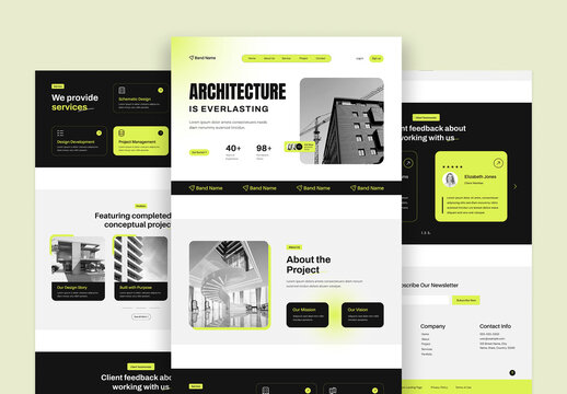 Modern Architecture Agency Landing Page Design Layout