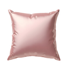 Isolated shiny pink silk pillow on a  isolated on transparent background