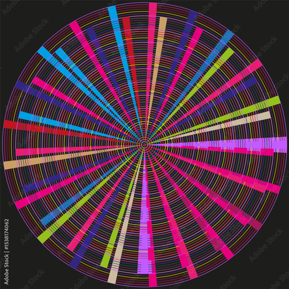 Poster colorful radial burst pattern. rainbow stripe design. vector circular explosion. bright spectrum ray