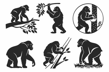 black silhouettes of animals