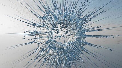 Obraz premium Frozen Burst: Captivating image of a pristine water splash, meticulously frozen in a moment of exquisite detail, revealing intricate patterns and textures.