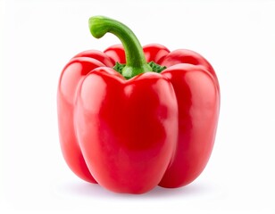  Red Bell Peppers on White Background