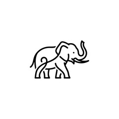 Elegant Elephant Line Art Illustration: Minimalist Design for Modern Graphic Projects and Animal-Themed Creative Content