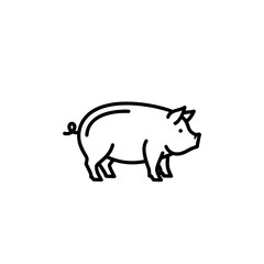 Fototapeta premium Minimalist Pig Illustration: Single Line Art of a Farm Animal in Vector Format, Perfect for Agricultural Designs and Livestock Concepts (75 characters)