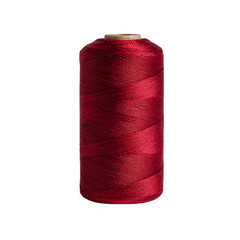 Red sewing thread spool isolated on transparent background