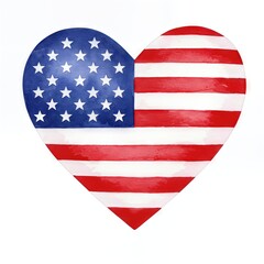 Fototapeta premium American flag heart symbol for Independence Day