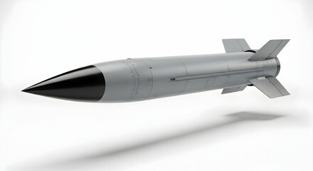 Realistic Image of a Missile on a White Background