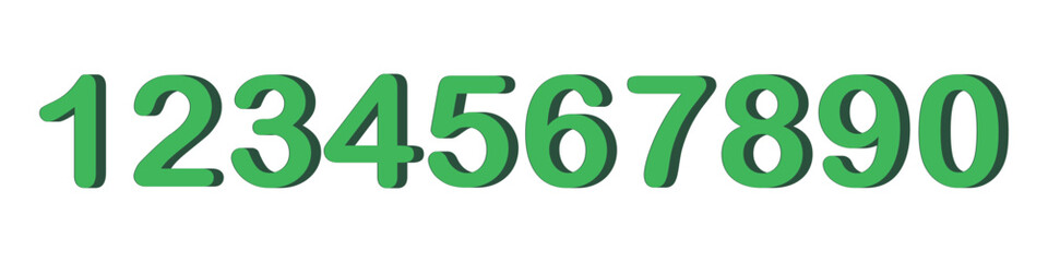 Set of colorful numbers. Vector illustration. Template elements for greeting card, web design. Mathematics educational children game.