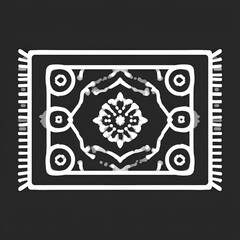 Vector black line icon for Rug