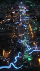 Illuminated Circuit Board with Neon Traces