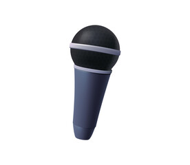 Microphone or mike cartoon illustration sign in 3D render style illustration. Microphone or mic vector icon for app and websites. Handheld audio capturing device featuring a sleek design vector icon
